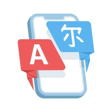 Illustration set of translator and language icons Stock Illustration