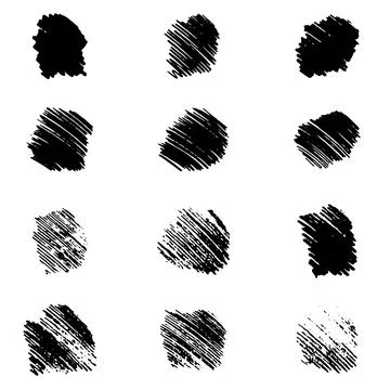 Illustration of Set of Vector Pencil Strokes and Stains of Hand Drawn Black o Stock Illustration
