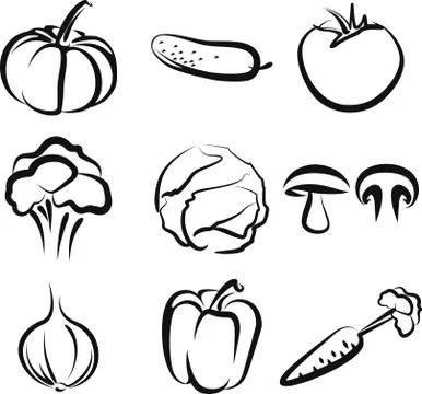 Illustration with a set of vegetables Stock Illustration