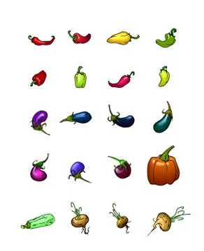 Illustration set of vegetables Stock Illustration