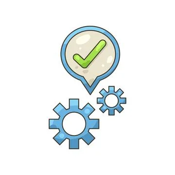 Illustration of setting with a checkmark 스톡 일러스트