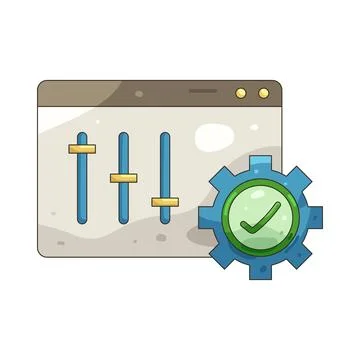 Illustration of Settings and configuration 스톡 일러스트