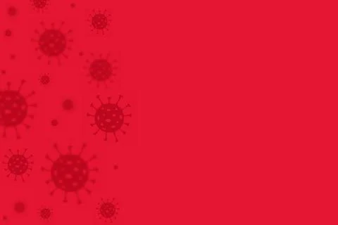 Illustration shape of a virus on red background Stock Illustration