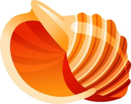 Illustration of shell, with white background vector-eps Stock Illustration