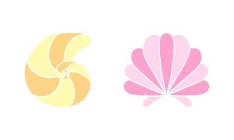Illustration of shells in bright colors Illustrazione stock