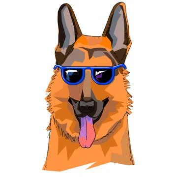 The illustration of shepherd with glasses. This is a vector drawing Stock Illustration