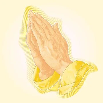 Illustration of a shepherd's hands praying Stock Illustration