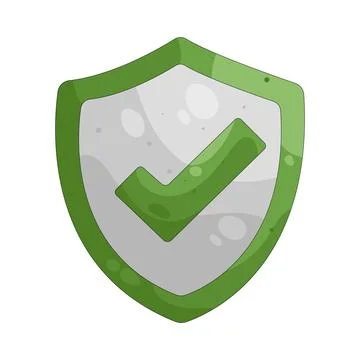 Illustration of shield with a check mark Stock Illustration