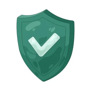 Illustration of shield with a check mark Stock Illustration