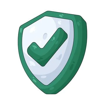 Illustration of shield with a check mark Stock Illustration