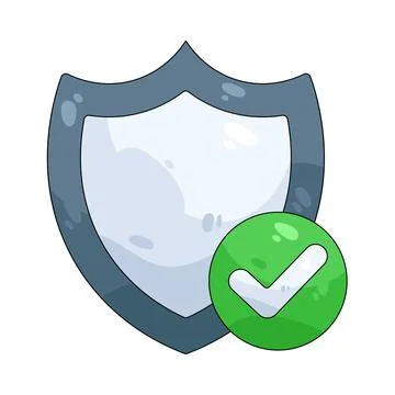 Illustration of shield with a check mark Stock Illustration