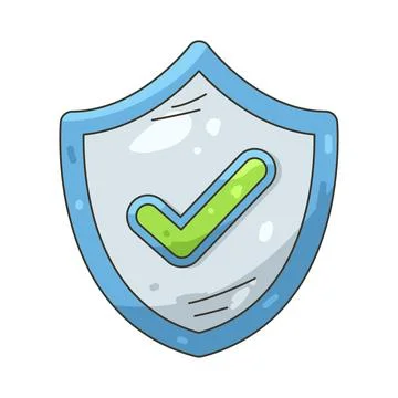 Illustration of shield with a checkmark Stock Illustration