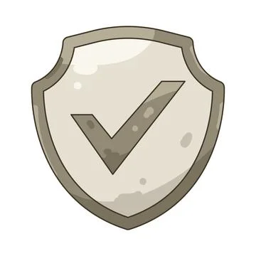 Illustration of shield with a checkmark Illustrazione stock