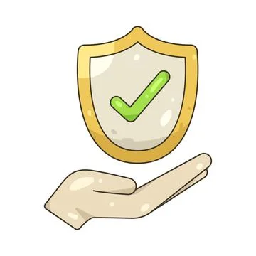 Illustration of shield with a checkmark Stock Illustration