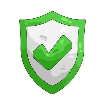 Illustration of shield with a checkmark Illustrazione stock