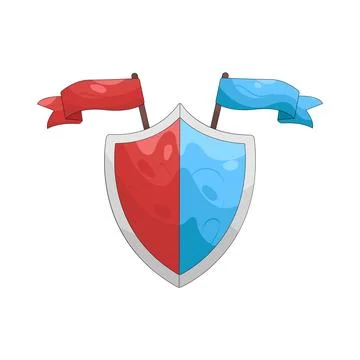 Illustration of Shield with flag Stock Illustration