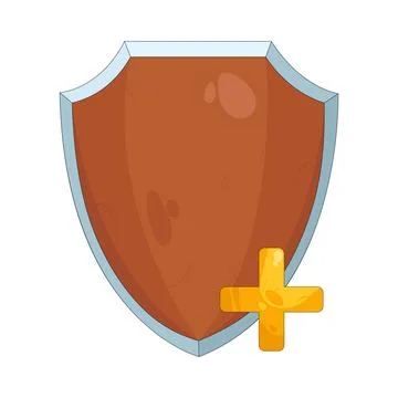 Illustration of Shield with plus sign Illustration