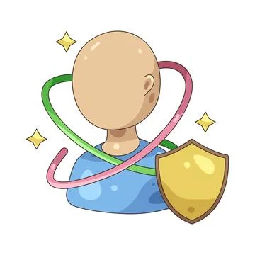 Illustration of shielded person 스톡 일러스트