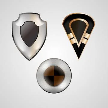 Illustration of shields Illustrazione stock