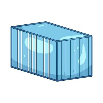 Illustration of shipping container Stock Illustration