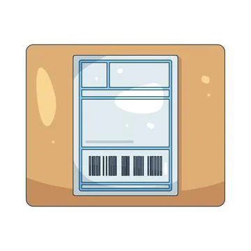 Illustration of shipping label on a box Stock Illustration