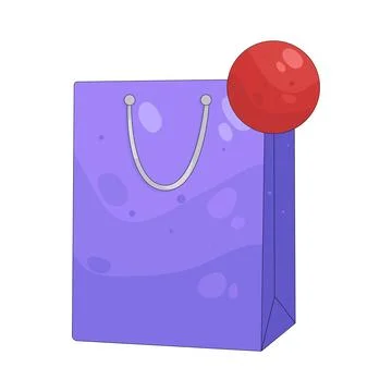 Illustration of shopping bag with notification Stock Illustration