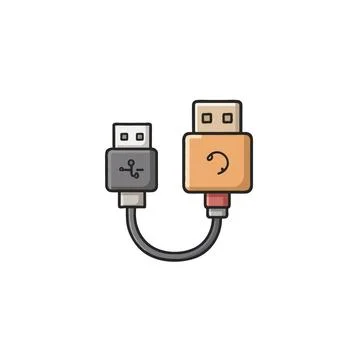 Illustration showcasing data transfer through two universal serial bus conn.. Stock Illustration