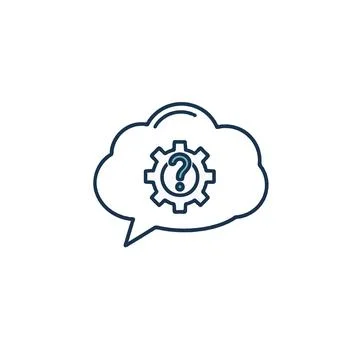 Illustration showcasing technical questions within a cloud bubble symbolizi.. イラスト素材