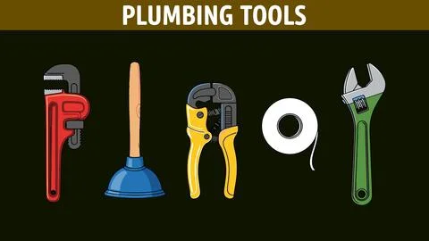 Illustration showing several different types of repair equipment bundle design Stock Illustration