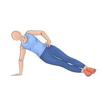 Illustration of Side plank pose Stock Illustration