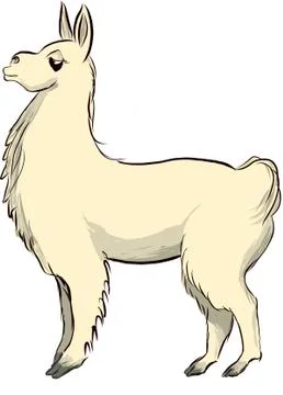 Illustration of side view of single proud llama Stock Illustration