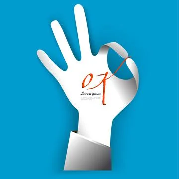 Illustration of sign OK.  Vector image. Stock Illustration
