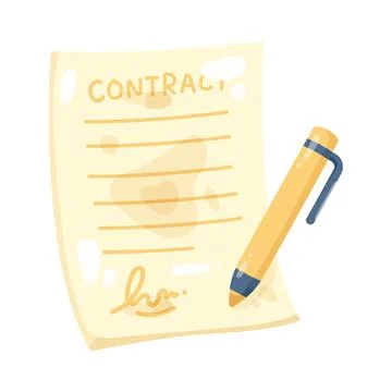 Illustration of signed contract Stock Illustration