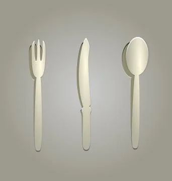 Illustration of silverware cut from paper Stock Illustration