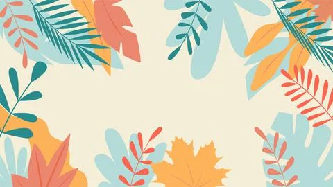 Illustration in a simple flat style with a field for text. Floral and foliage Stock-Illustration
