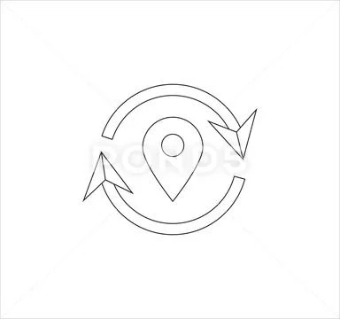 An illustration of a simple outline map pin sign location icon isolated ...