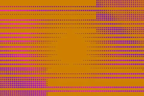 Illustration with simple purple geometric elements. Orange background with ra Stock Illustration