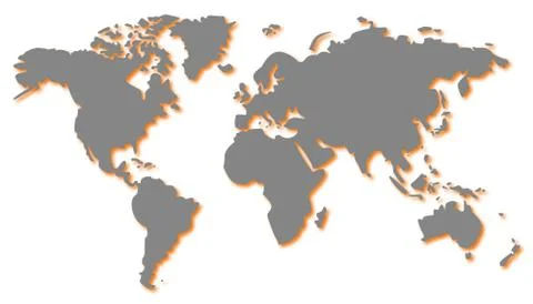 Illustration of a simplified map of the world Stock Illustration
