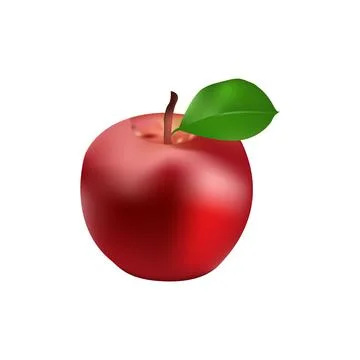 Illustration of single apple vector design on a white background Stock Illustration