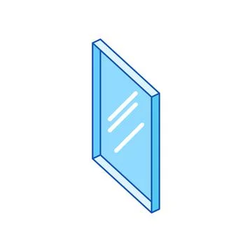 Illustration of single glass. Section for double glazed window. Ilustración de archivo