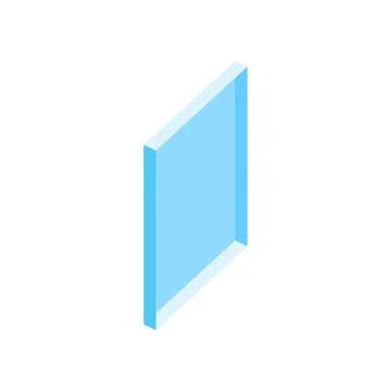 Illustration of single glass. Section for double glazed window. Ilustración de archivo