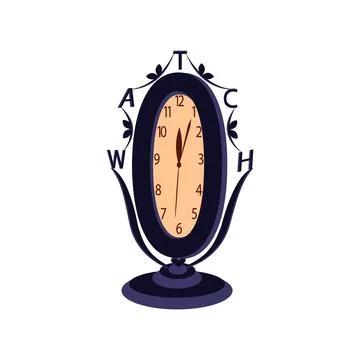 Illustration of a single table clock vector design on a white background Stock Illustration