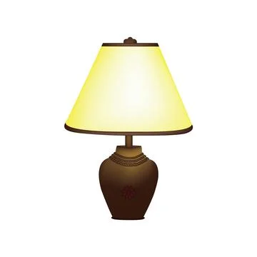 Illustration of single table lamp vector design on a white background Stock Illustration