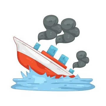 Illustration of Sinking Ship イラスト素材