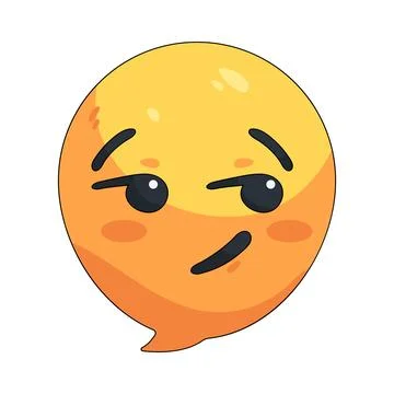 Illustration of skeptical emoji speech bubble Stock Illustration