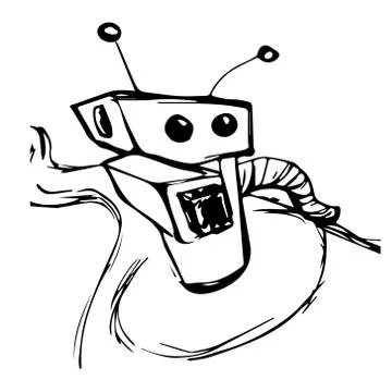 Illustration of a sketch robot Illustrazione stock