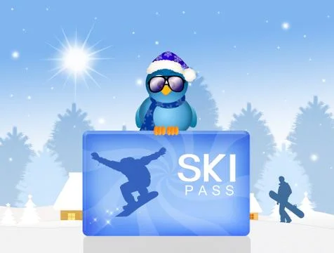 Illustration of skipass Stock Illustration