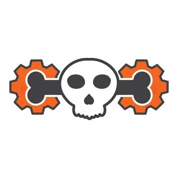 Illustration of skull and gear Stock Illustration