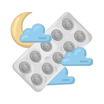Illustration of sleeping pill Stock Illustration