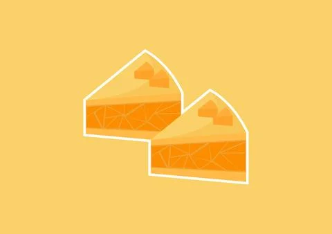 Illustration of a slice of cheese cake Stock Illustration